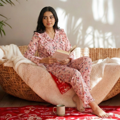 Pyjama Florale Rose Doux